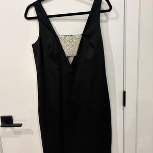 Club Monaco Black Dress with Pearl Embellishment